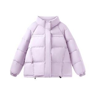 班尼路S&K系列短款羽绒服女冬季新款白鸭绒保暖小个子立领面包服Q