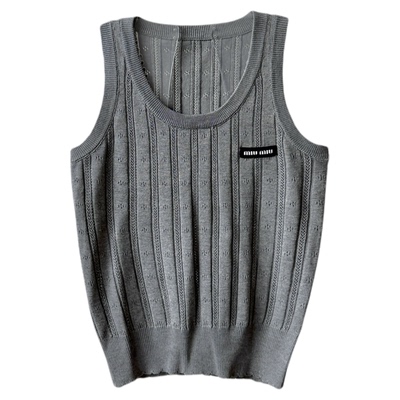 DDXZ夕子辣妹字母刺绣贴标背心