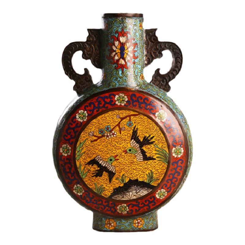 景泰蓝花瓶老货北京工艺品