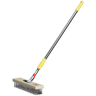 钢丝刷不锈钢刷地刷子硬毛庭院去青苔清洁洗地刷长柄钢丝地板刷