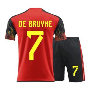 比利时国家队德布拉内7号阿扎尔10号球衣男定制比赛足球服套装