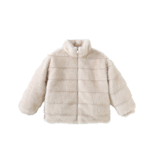 女童外套冬装2026新款水貂绒仿皮草中大童冬季加绒加厚保暖毛毛衣