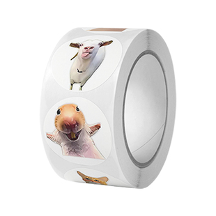 卡通猫meme象抽网路热梗图表情包卷卷贴纸手账装饰封口贴画