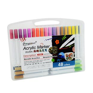 丙烯马克笔不透色可叠色儿童美术专用水彩笔学生笔芯比西彩色画笔