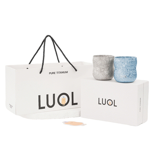 LUOL噜噢花生杯纯钛双层钛杯啤酒杯茶杯便携钛水杯生日礼物送女生