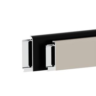 铝合金踢脚线圆弧地脚线新型卡扣6cm4极窄无痕不锈钢金属自己安装