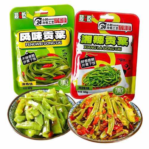 D即食脆爽贡菜60g开胃香辣纯贡菜小包装解馋追剧网红休闲零食