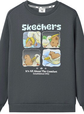 SKECHERS斯凯奇大童运动休闲套头衫卫衣L425K120-006L