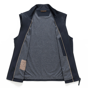 皮尔卡丹男款羊毛马甲秋外穿时尚立领休闲2025新款高级感坎肩马夹