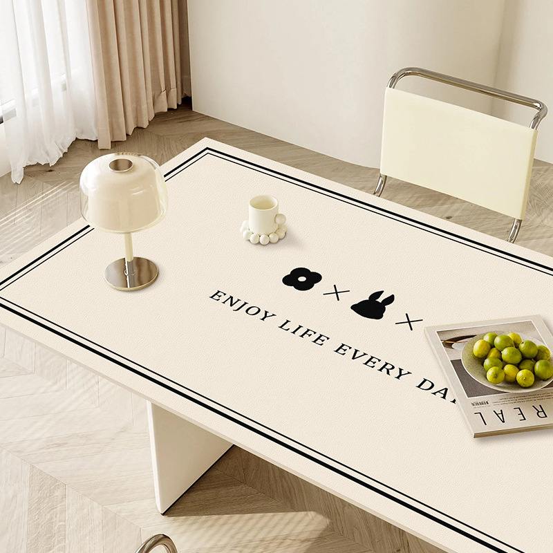 皮革书桌垫防水防油茶几保护学生垫电脑桌面垫风餐桌奶油学习桌布