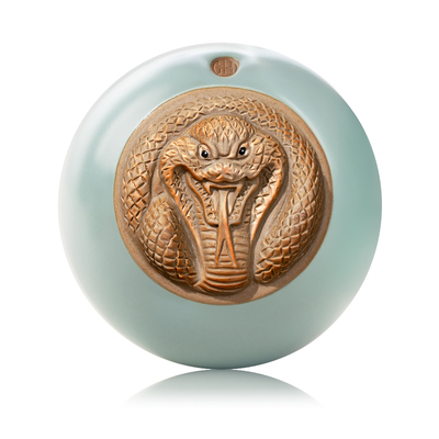 东道汝窑蛇年生肖陶瓷茶具茶杯家用开片可养高档主人杯灵蛇献瑞B