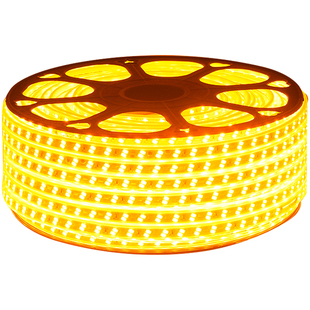 灯带led灯条超亮金黄色光暖黄光黄光户外防水外墙室外酒店KTV220v