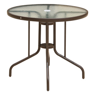 远茂户外铁艺桌椅小阳台休闲玻璃庭院露台方圆茶几室外防水防晒