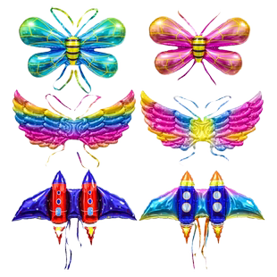 发光蝴蝶翅膀气球儿童天使背饰充气玩具批发夜市摆摊活动拍照道具