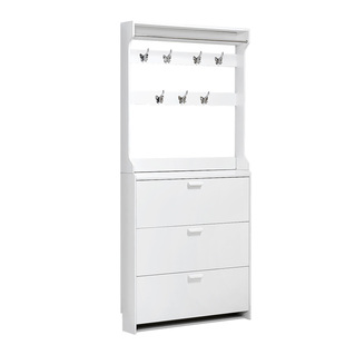 翻斗鞋柜超薄17简约现代门厅柜简易组装家用经济型门口鞋柜带衣架