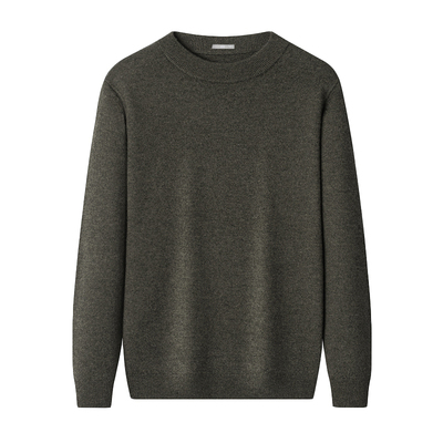 圣得西男士保暖圆领薄羊毛衫