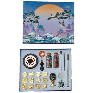 故宫文创火漆印章复古套装全套昂章蜡章头网红蜡烛六一儿童节礼盒