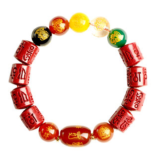 2026马年本命年朱砂手串女原矿高纯度紫金砂五路财神佛珠手链男士