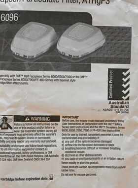 3M 6096 ORGANIC VAPOURS/MERCURY VAPOUR/PARTICULATE FILTER A1