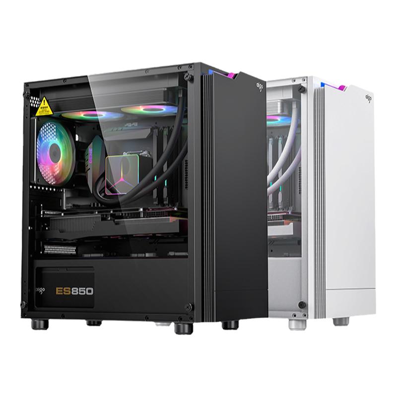 爱国者JV13机箱电脑台式主机itx白色高颜值matx水冷机箱侧透明diy