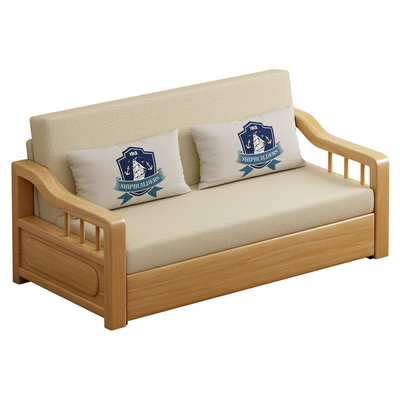 可折叠实木多功能两用客厅沙发床