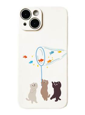 苹果iPhone16捕鱼猫咪软硅胶荣耀