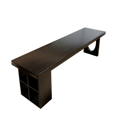 意式极简黑色实木书桌家用客厅