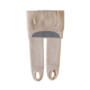 女童打底裤秋冬季加绒加厚女孩踩脚不连脚一体绒中大童儿童连裤袜