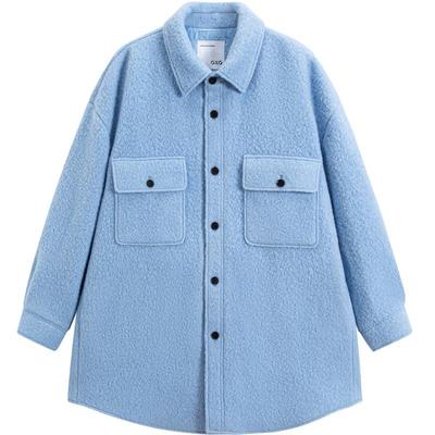 GXG男装天蓝羊羔毛长款大衣 2023年冬季品GEX12627544