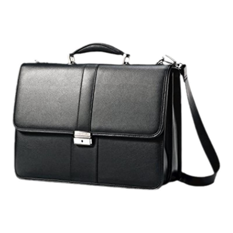 经典正品Samsonite新秀丽 43120男中号横款皮质公文手提单肩包