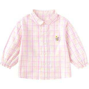 巴拉巴拉儿童衬衫男童女童衬衣春秋款童装宝宝上衣婴儿格子外套小