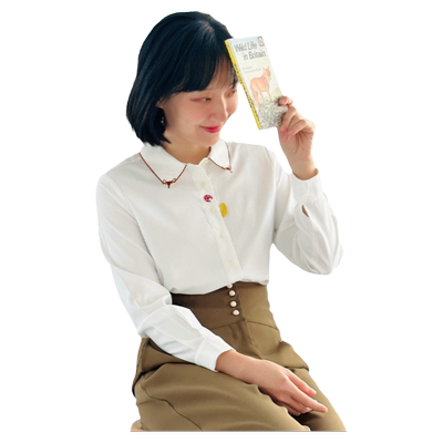 MP森系野趣小狐狸刺绣领白衬衣