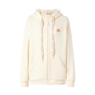 商场同款 MOISSAC摩萨克时髦oversize皮标卫衣外套女