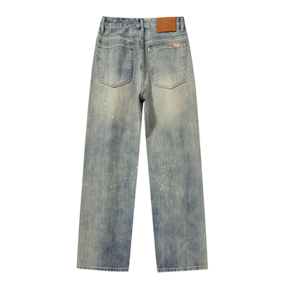 美式复古加绒牛仔裤男宽松直筒裤