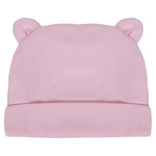 婴儿帽子春秋冬纯棉女三个月新生儿胎帽大红色满月男宝宝可爱卡通