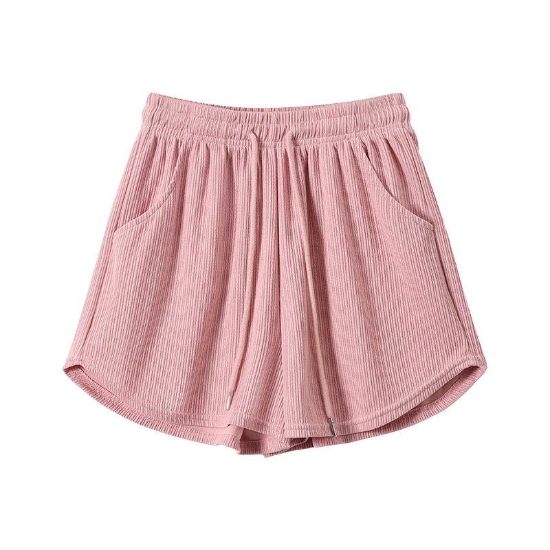 条纹运动短裤子女2025春夏季款高腰显瘦阔腿裤a字大码休闲四分裤