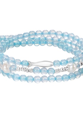 zeroline小鱼手串女纯银三圈玛瑙