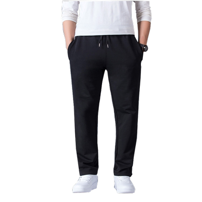 宽松长裤运动裤胖子纯棉直筒休闲