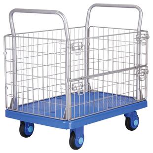 易存围栏拉货手推车超市学校图书馆专用平板车搬货车网架车小拉车