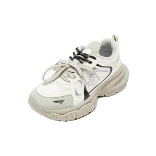 三福运动鞋春季学院运动风休闲透气网面慢跑老爹鞋女鞋838606