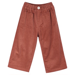 宝宝冬季加绒灯芯绒休闲裤允儿妈女童新款加厚直筒裤儿童保暖长裤