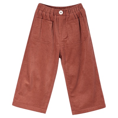 允儿妈女童冬季加绒灯芯绒直筒裤