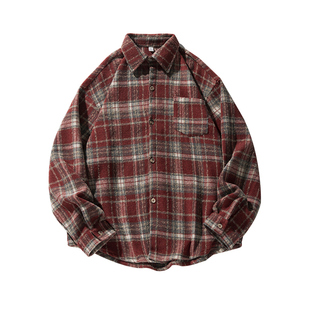 班尼路SK格子长袖衬衫男士2025秋季新款宽松时尚百搭休闲外套男YS