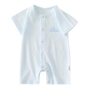 2件装夏季婴儿连体衣纯棉a类薄款新生儿衣服男女宝宝哈衣短袖爬服