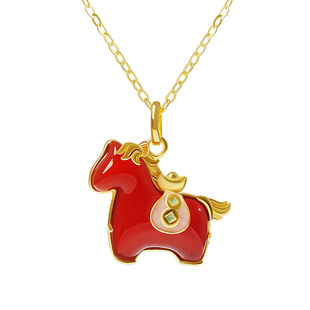 宫里上新马上有钱项链女红玛瑙小马吊坠生肖马马年生日本命年礼物