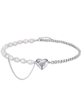 多层珍珠链条拼接流苏女ins小众