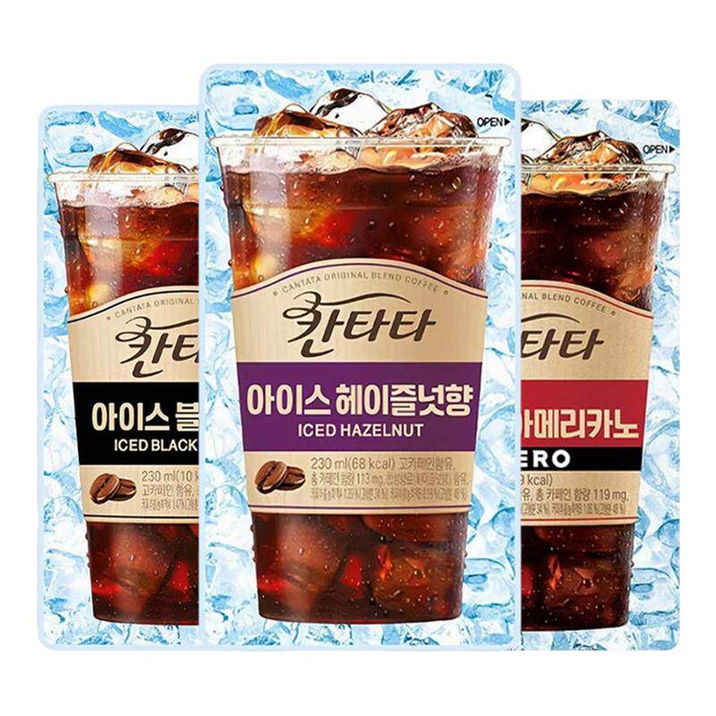 【旗舰】乐天lotte韩国进口康塔塔拿铁美式榛果黑咖啡袋装即饮料