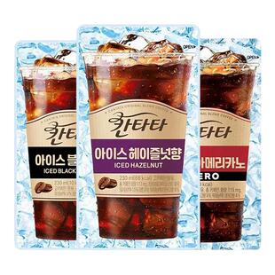 【旗舰】乐天lotte韩国进口康塔塔拿铁美式榛果黑咖啡袋装即饮料