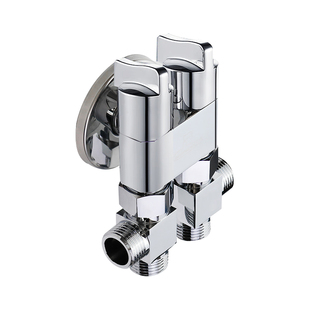 潜水艇一进二三出双控角阀黄铜三通四通角阀洗衣机多功能超短角阀