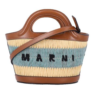 MARNI 春夏新款女士字母LOGO刺绣单肩手提包银泰百货 301574